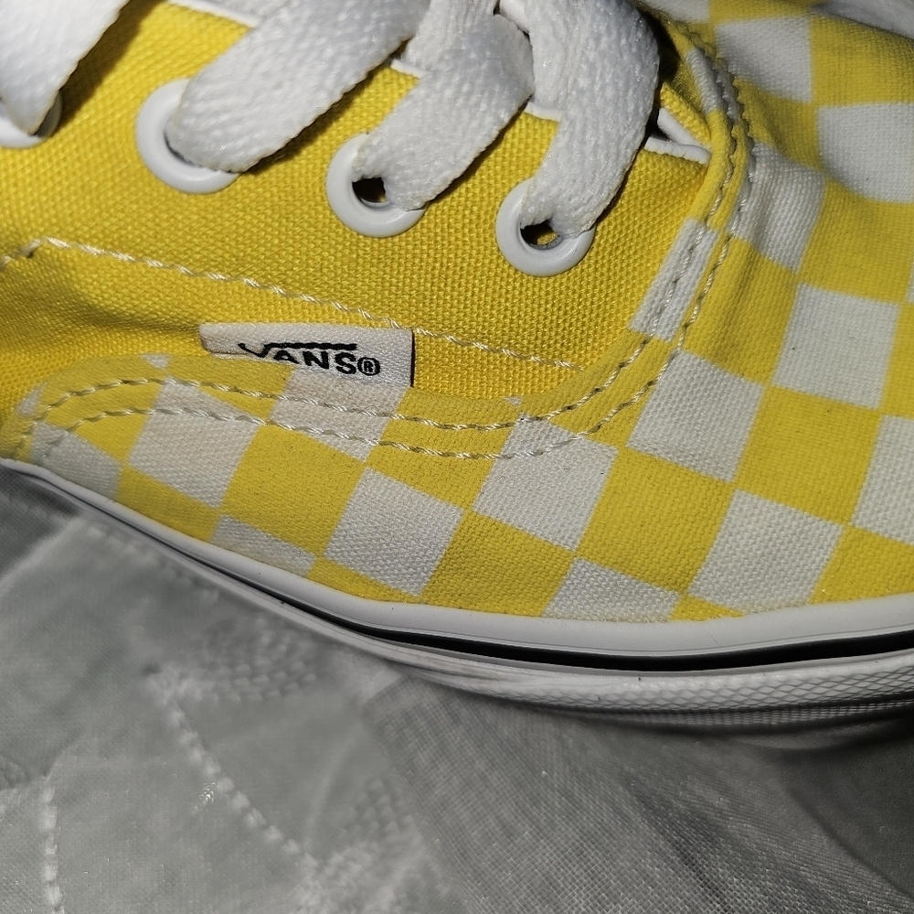 Vans Era yellow/white (checkerboard) low womens- 6.5 mens 5.0 streetwear/ beach - Picture 8 of 14